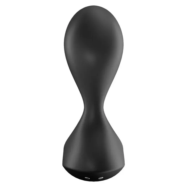 Plug anal vibrator SATISFYER Sweet Seal. control prin aplicatie. vibratii personalizate. rezistent la apa IPX7. negru