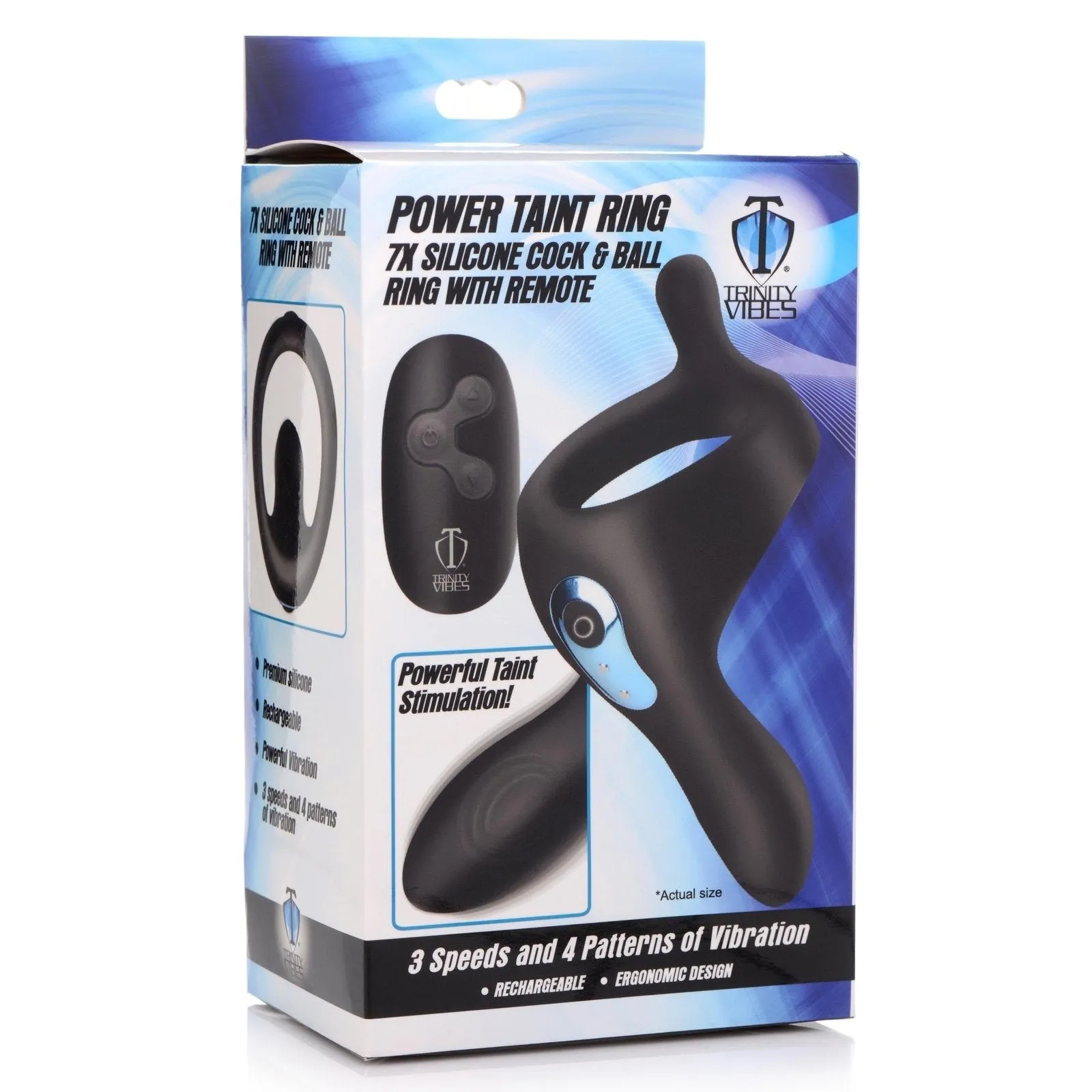 Power Taint 7x Silicone Cock And Ball Ring With Remote