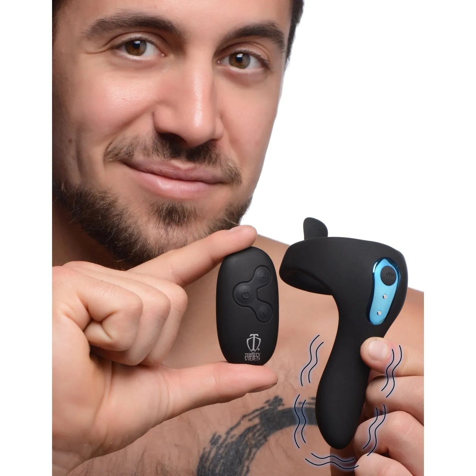 Power Taint 7x Silicone Cock And Ball Ring With Remote
