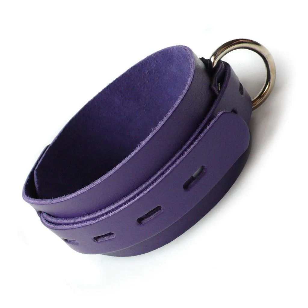 Purple Leather Collar w/ Locking Buckle