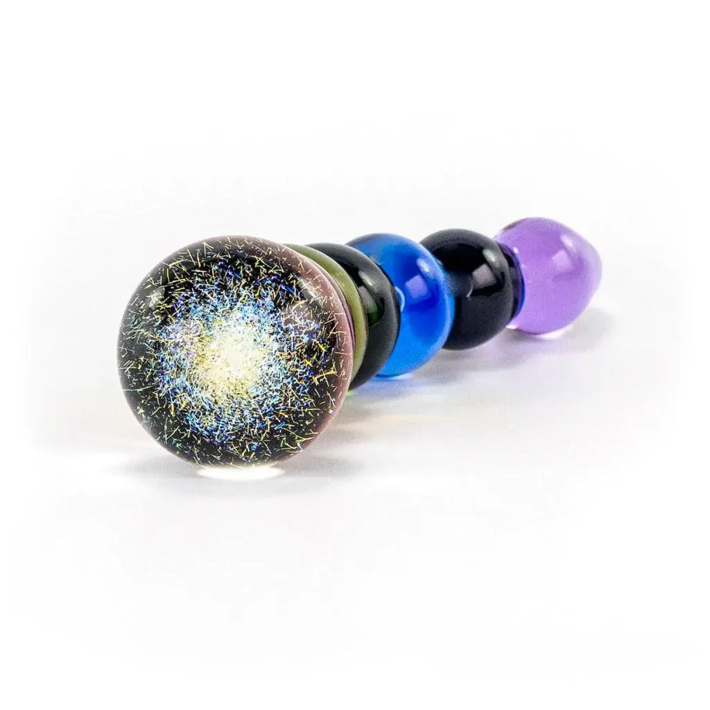 Rainbow Bubble Glass Dildo with Dichroic Bulb
