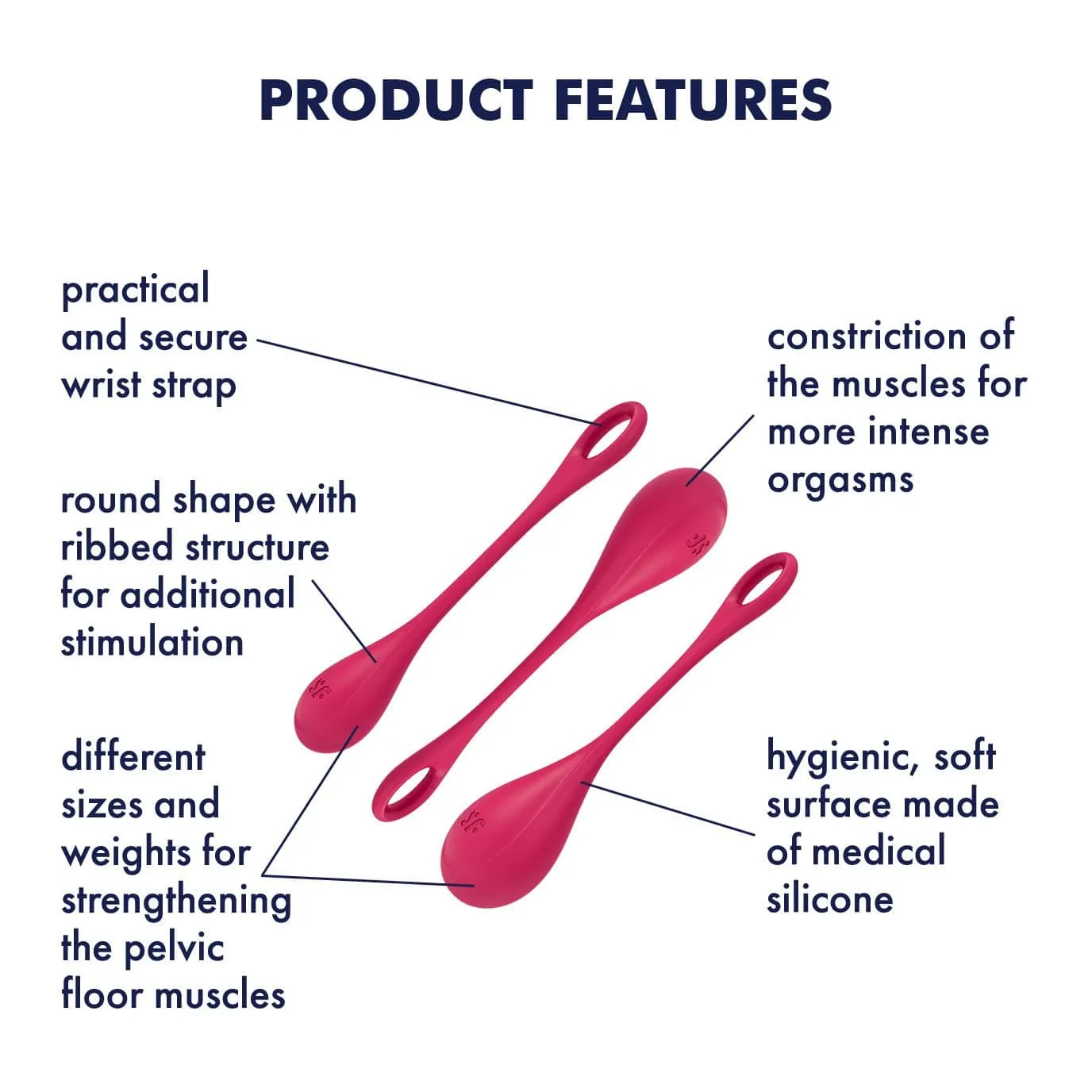 Satisfyer - Yoni Power 1 Silicone Kegel Balls Training Set