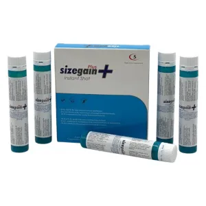 Set 5 afrodisiace shot SIZEGAIN Plus Instant Shot. pentru testosteron. potență și libido masculin. 5 x 25 ml