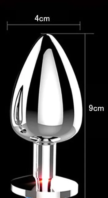 Silver Butt Plug Deep Yellow Large