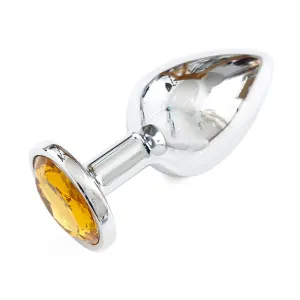 Silver Butt Plug Deep Yellow Large