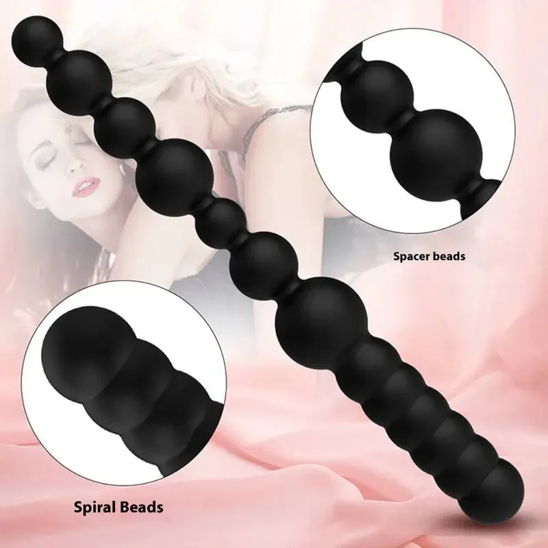 SM Training Anal Plug Double-Ended G-spot Prostate Massager Beaded