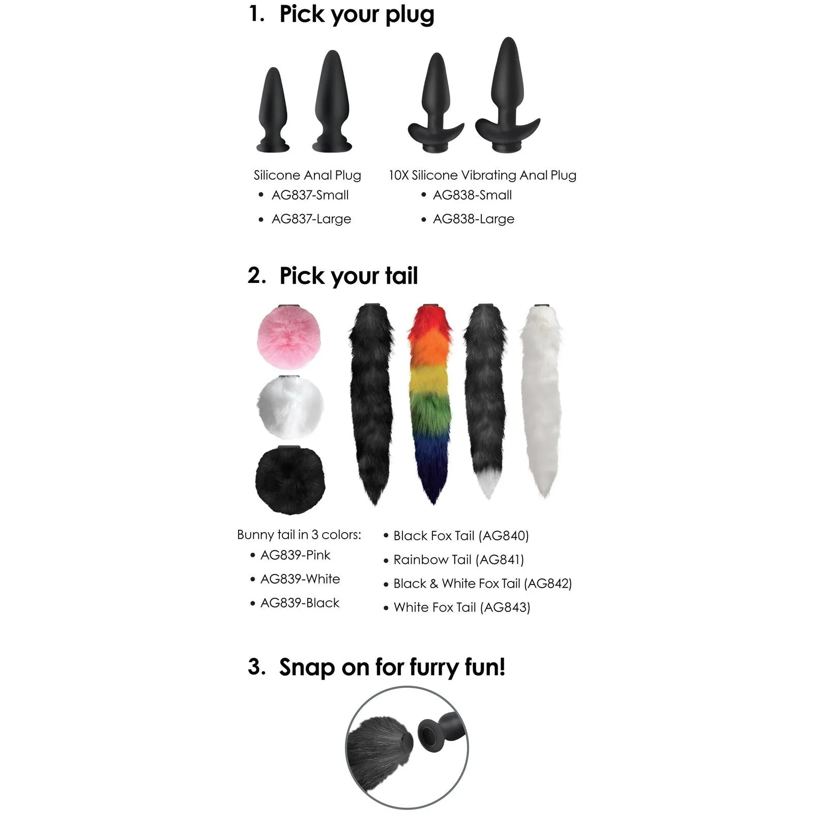 Small Anal Plug With Interchangeable Bunny Tail
