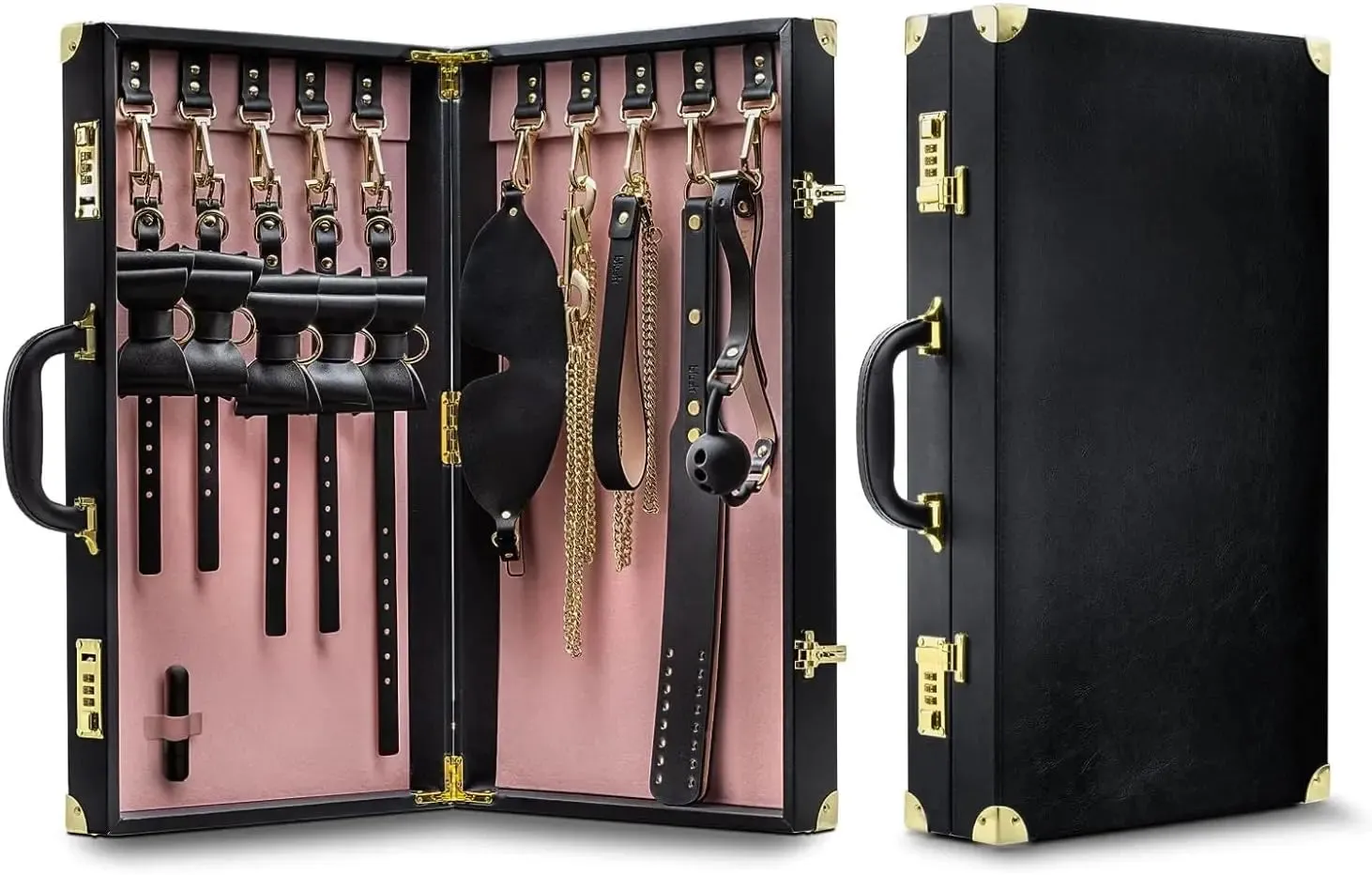 Temptasia Safe Word 10-Piece Bondage Kit with Suitcase Black