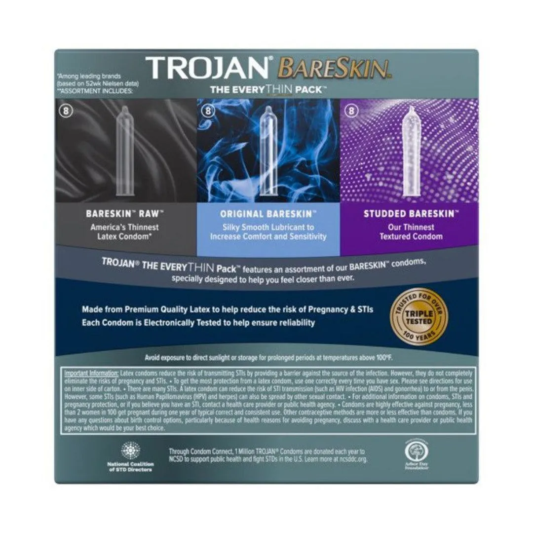 Trojan Bareskin EveryTHIN Pack (Variety Pack)
