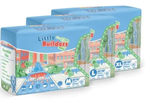 Tykables Little Builders ABDL Adult Diaper -1 Single Diaper Sample