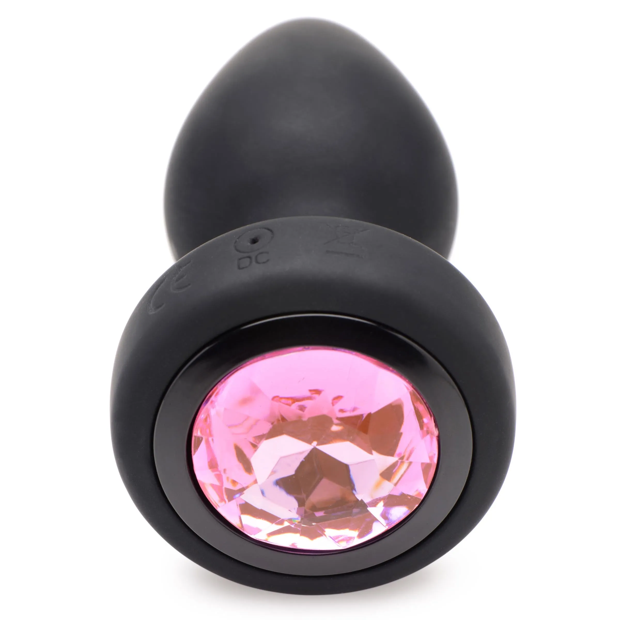 Vibrating Pink Gem Anal Plug - Small