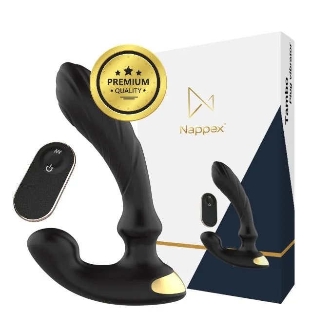 Vibrator anal NAPPEX TAMBO. pentru stimularea prostatei. control prin telecomandă. 9 funcții de vibrație. negru