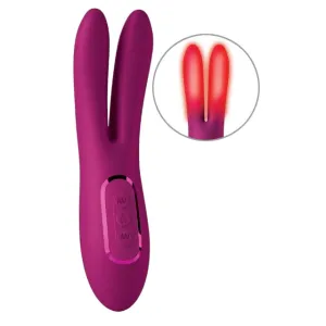 Vibrator dublu JIMMYJANE Solis Ascend 2 Pro. pentru zone intime și clitoris. cu funcție de încălzire. 7 funcții de vibrație. 3 viteze. roz