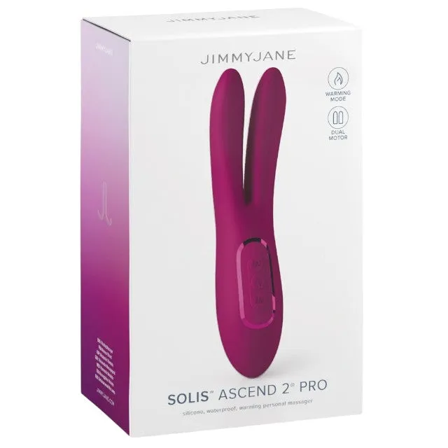 Vibrator dublu JIMMYJANE Solis Ascend 2 Pro. pentru zone intime și clitoris. cu funcție de încălzire. 7 funcții de vibrație. 3 viteze. roz