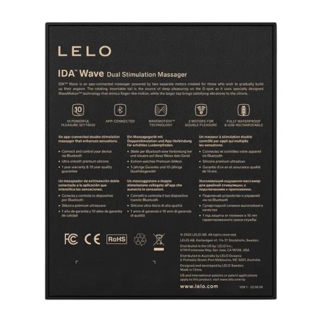 Vibrator dublu LELO IDA WAVE. pentru clitoris și punctul G. control prin aplicație. funcție de rotație. 10 funcții de vibrație. portocaliu