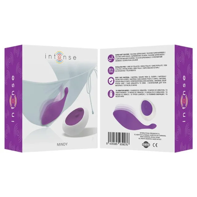 Vibrator pentru chilot INTENSE MINDY. pentru stimularea clitorisului. control prin telecomandă. cu 10 funcții de vibrație. mov