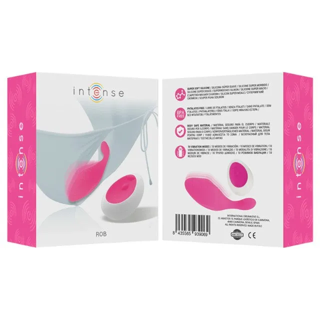 Vibrator pentru chilot INTENSE ROB. pentru stimularea clitorisului. control prin telecomandă. cu 10 funcții de vibrație. roz