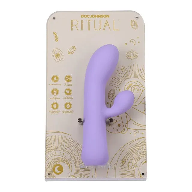 Vibrator rabbit DOC JOHNSON Ritual Aura. pentru stimularea clitorisului și punctului G. 10 funcții de vibrație. mov