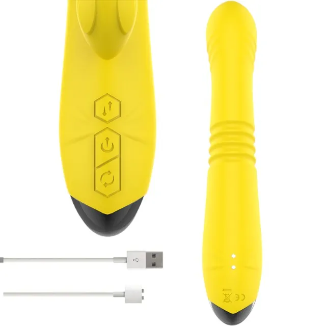 Vibrator rabbit INTENSE TOKY Multifunction. cu 8 funcții de penetrare automată. 8 funcții de pulsații. 8 funcții de oscilații. galben