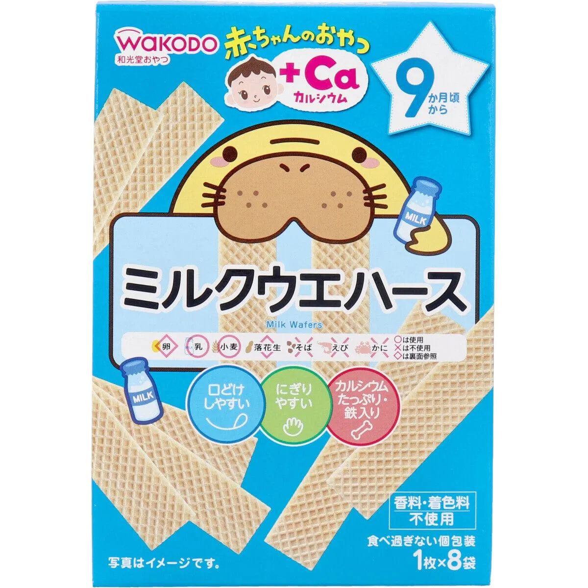 Wakodo - Baby Snack   Ca Milk Wafers Biscuits 1 bottle x 8 bags